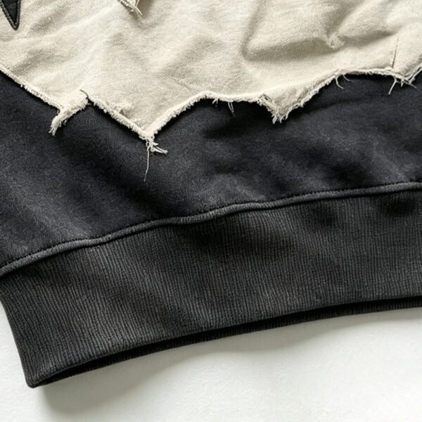 Custom Raw-Edge Applique Boxy Cropped Pullover Hoodie - Style 0E05CA - product detail view 3 Custom Raw-Edge Applique Boxy Cropped Pullover Hoodie - Style 0E05CA - product detail view 3