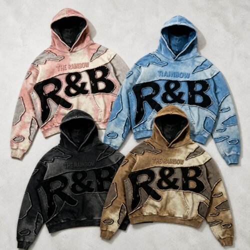 Custom Raw-Edge Applique Cropped Boxy Hoodie - Style 628125 Custom Raw-Edge Applique Cropped Boxy Hoodie - Style 628125