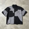 Custom Raw-Edge Panel Short-Sleeve Shirt - Style 6632B5 Custom Raw-Edge Panel Short-Sleeve Shirt - Style 6632B5