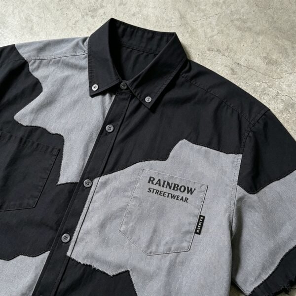 Custom Raw-Edge Panel Short-Sleeve Shirt - Style 6632B5 - product detail view 6 Custom Raw-Edge Panel Short-Sleeve Shirt - Style 6632B5 - product detail view 6
