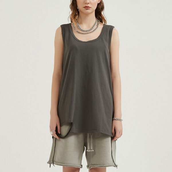 Custom Oversized Raw-Edge Sleeveless Training Top VW-ACT-01 - Style 75CFB7 - product detail view 2 Custom Oversized Raw-Edge Sleeveless Training Top VW-ACT-01 - Style 75CFB7 - product detail view 2