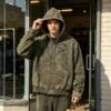 Custom Distressed Raw-Hem Hooded Canvas Jacket - Style C42448 - product detail view 6 Custom Distressed Raw-Hem Hooded Canvas Jacket - Style C42448 - product detail view 6