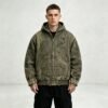 Custom Distressed Raw-Hem Hooded Canvas Jacket - Style C42448 - product detail view 7 Custom Distressed Raw-Hem Hooded Canvas Jacket - Style C42448 - product detail view 7