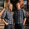 Custom Raw-Hem Plaid Shirt with Graphic Panel Layout - Style 5A2562 - product detail view 5 Custom Raw-Hem Plaid Shirt with Graphic Panel Layout - Style 5A2562 - product detail view 5