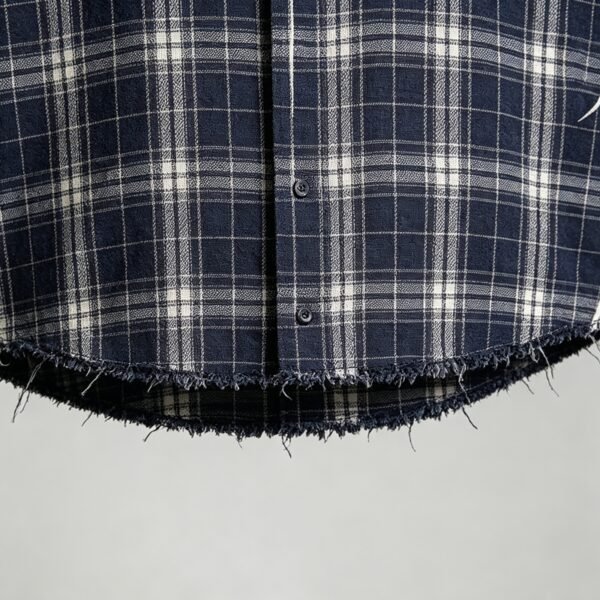 Custom Raw-Hem Plaid Shirt with Graphic Panel Layout - Style 5A2562 - product detail view 6 Custom Raw-Hem Plaid Shirt with Graphic Panel Layout - Style 5A2562 - product detail view 6