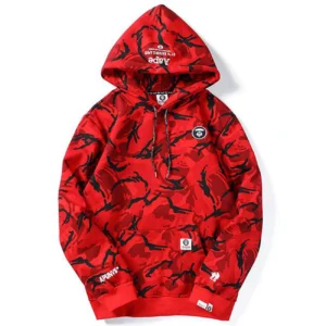 Custom Red Camouflage Pullover Hoodie - Style C2FB60