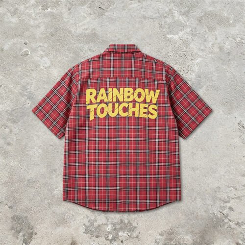 Custom Red Plaid Back Graphic Short-Sleeve Shirt | VW-65F66A - Style 65F66A Custom Red Plaid Back Graphic Short-Sleeve Shirt | VW-65F66A - Style 65F66A
