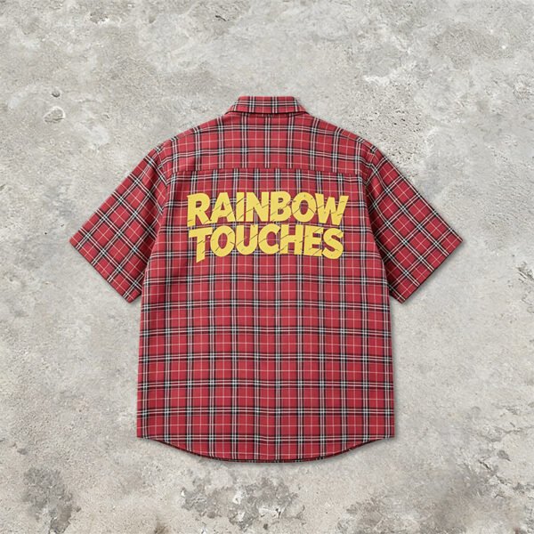 Custom Red Plaid Back Graphic Short-Sleeve Shirt | VW-65F66A - Style 65F66A Custom Red Plaid Back Graphic Short-Sleeve Shirt | VW-65F66A - Style 65F66A