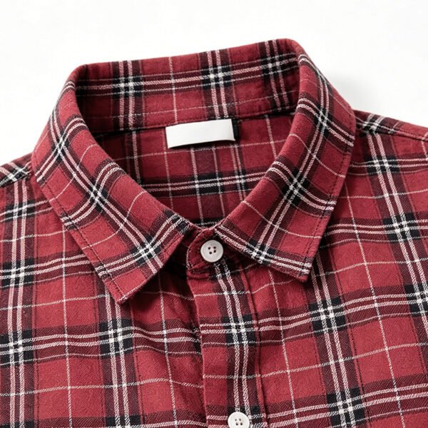 Custom Red Plaid Back Graphic Short-Sleeve Shirt | VW-65F66A - Style 65F66A - product detail view 8 Custom Red Plaid Back Graphic Short-Sleeve Shirt | VW-65F66A - Style 65F66A - product detail view 8