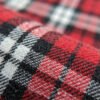 Custom Red Plaid Applique Streetwear Shorts - Style 9CB669 Close-up of red, black, and white plaid fabric.