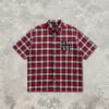 Custom Red Plaid Applique Streetwear Shorts - Style 9CB669 - product detail view 5 Custom Red Plaid Applique Streetwear Shorts - Style 9CB669 - product detail view 5