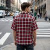 Custom Red Plaid Applique Streetwear Shorts - Style 9CB669 - product detail view 6 Custom Red Plaid Applique Streetwear Shorts - Style 9CB669 - product detail view 6