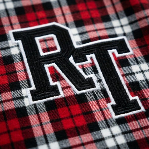 Custom Red Plaid Applique Streetwear Shorts - Style 9CB669 - product detail view 9 Custom Red Plaid Applique Streetwear Shorts - Style 9CB669 - product detail view 9