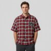 Custom Red Plaid Applique Streetwear Shorts - Style 9CB669 - product detail view 10 Custom Red Plaid Applique Streetwear Shorts - Style 9CB669 - product detail view 10
