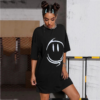 Custom Reflective Oversized Black T-Shirt - Style CB86AA - product detail view 4 Custom Reflective Oversized Black T-Shirt - Style CB86AA - product detail view 4