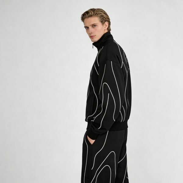 Custom Reflective Piping Streetwear Tracksuit Set - Style 598B25 - product detail view 6