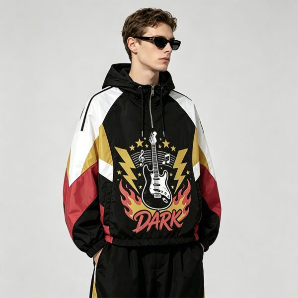 Custom Color-Block Hooded Graphic Jacket - Style 7ED7D0 - product detail view 2