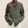 Custom Navy Relaxed Long-Sleeve Overshirt - Style 440585 - product detail view 2 Custom Navy Relaxed Long-Sleeve Overshirt - Style 440585 - product detail view 2