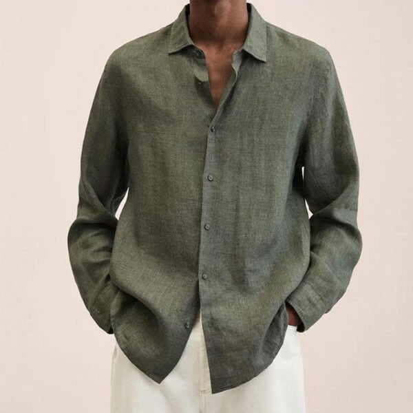 Custom Navy Relaxed Long-Sleeve Overshirt - Style 440585 - product detail view 2 Custom Navy Relaxed Long-Sleeve Overshirt - Style 440585 - product detail view 2
