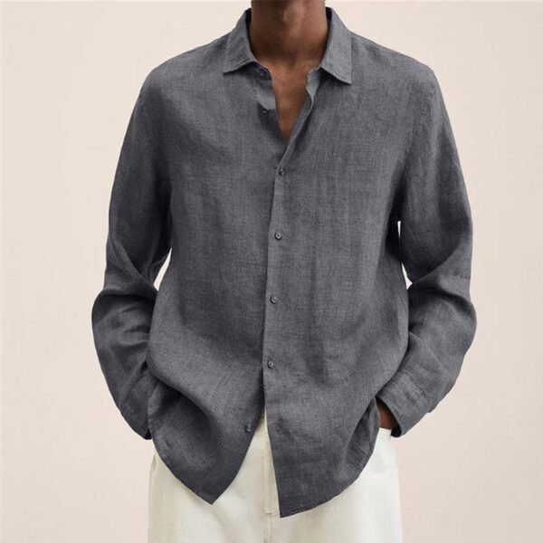 Custom Navy Relaxed Long-Sleeve Overshirt - Style 440585 - product detail view 4 Custom Navy Relaxed Long-Sleeve Overshirt - Style 440585 - product detail view 4