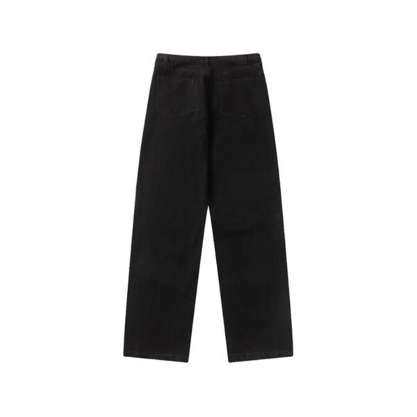 Custom Relaxed Straight-Leg Black Jeans | VW-2007 - Style 20E07D Black relaxed straight-leg denim jeans, back view