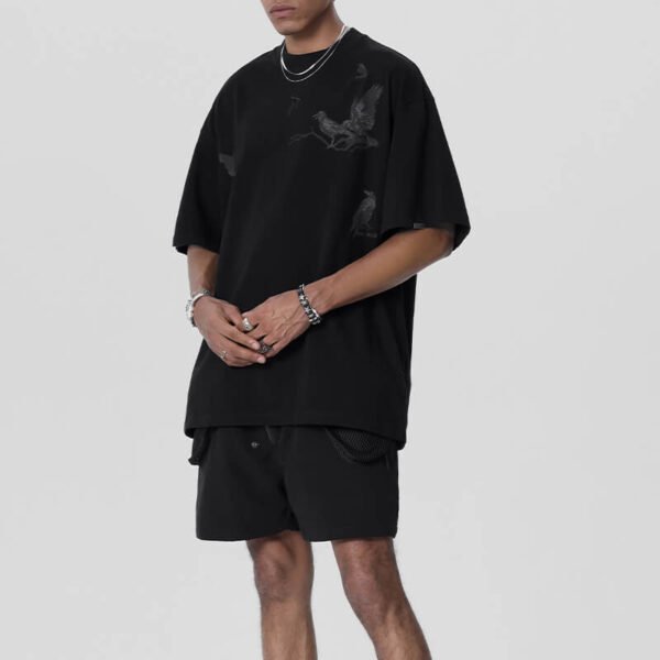 Custom Relaxed Black Streetwear Shorts - Style C62EB1 - product detail view 2 Custom Relaxed Black Streetwear Shorts - Style C62EB1 - product detail view 2