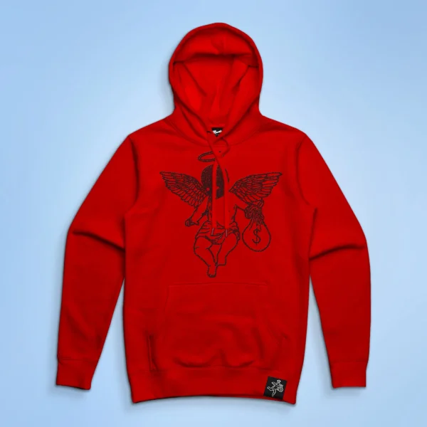 Custom Rhinestone Angel Graphic Pullover Hoodie - Style D6C23D - product detail view 2