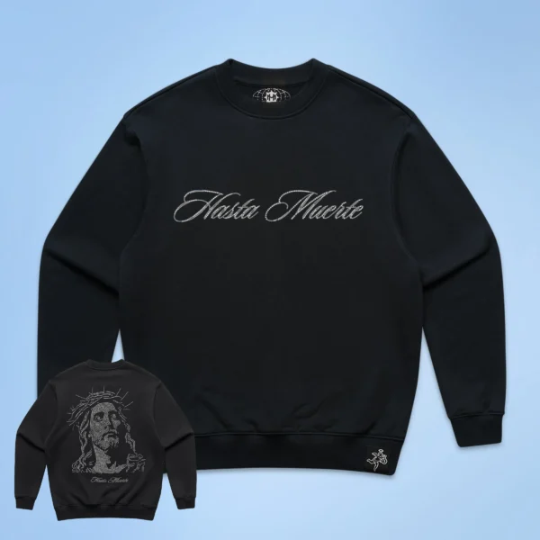 Custom Rhinestone Portrait Back Crewneck Sweatshirt - Style E00E40 - product detail view 3 Custom Rhinestone Portrait Back Crewneck Sweatshirt - Style E00E40 - product detail view 3