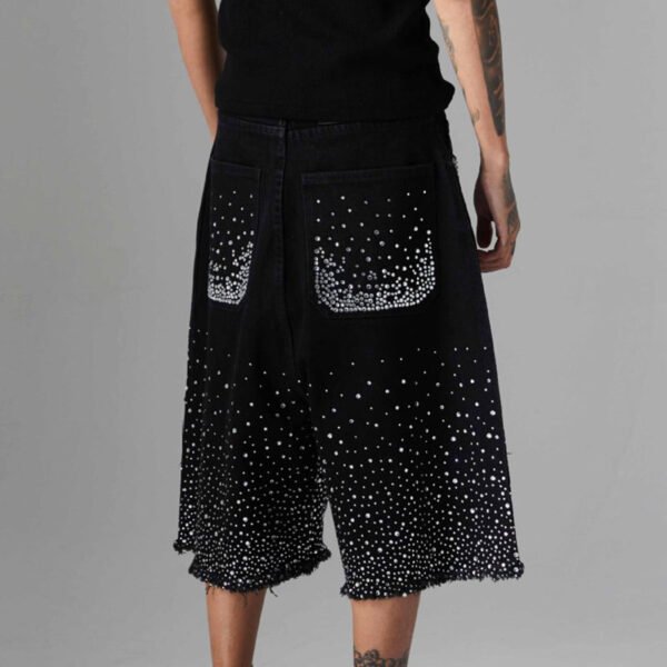 Custom Rhinestone Raw-Hem Denim Shorts - Style 20BD28 - product detail view 5 Custom Rhinestone Raw-Hem Denim Shorts - Style 20BD28 - product detail view 5
