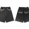 Custom Rhinestone Raw-Hem Denim Shorts - Style 20BD28 - product detail view 6 Custom Rhinestone Raw-Hem Denim Shorts - Style 20BD28 - product detail view 6