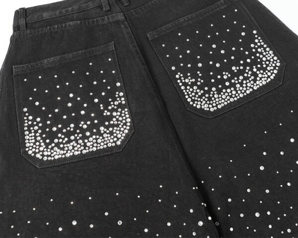 Custom Rhinestone Raw-Hem Denim Shorts - Style 20BD28 - product detail view 7 Custom Rhinestone Raw-Hem Denim Shorts - Style 20BD28 - product detail view 7