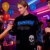 Custom Rhinestone Flame Skull Crewneck Sweatshirt - Style FB5AFF - product detail view 9 Custom Rhinestone Flame Skull Crewneck Sweatshirt - Style FB5AFF - product detail view 9