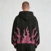 Custom Washed Rhinestone Flame Pullover Hoodie - Style 00C22C - product detail view 9 Custom Washed Rhinestone Flame Pullover Hoodie - Style 00C22C - product detail view 9