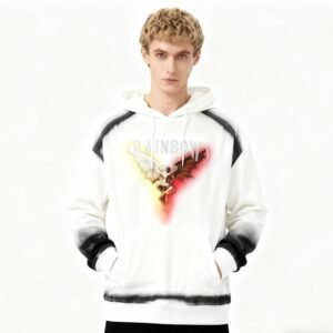 Custom Men's Spray Panel Rhinestone Graphic Hoodie - Style 6AC2F2