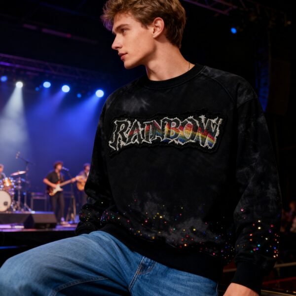 Custom Men's Rhinestone Graphic Sweatshirt - Style 54BE0D - product detail view 2