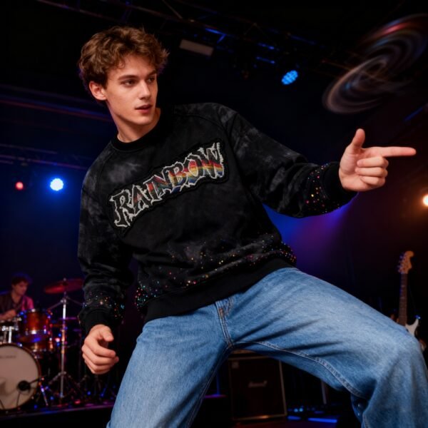 Custom Men's Rhinestone Graphic Sweatshirt - Style 54BE0D - product detail view 3