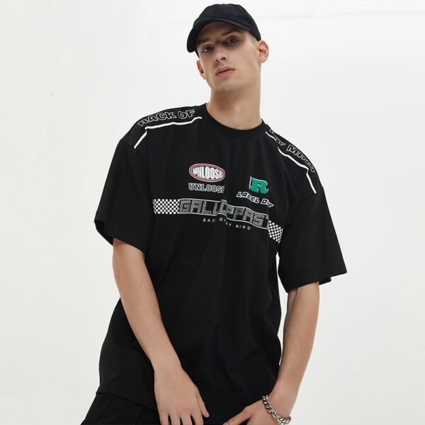 Custom Race Graphic Rhinestone Tee - Style 56589A - product detail view 7