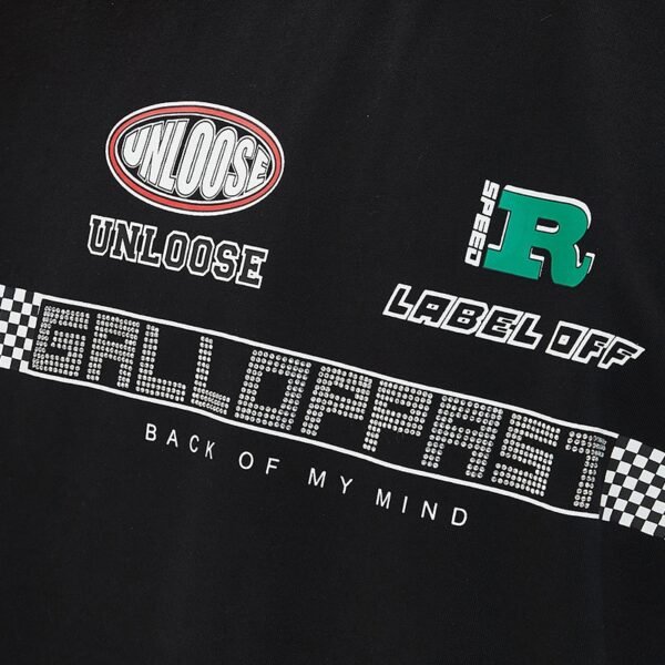 Custom Race Graphic Rhinestone Tee - Style 56589A - product detail view 9