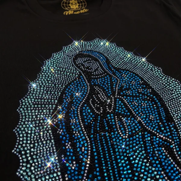 Custom Rhinestone Graphic Crewneck T-Shirt - Style E62F9D - product detail view 2