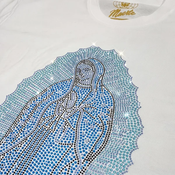 Custom Rhinestone Graphic Crewneck T-Shirt - Style E62F9D - product detail view 4
