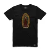 Custom Rhinestone Graphic Short Sleeve Tee - Style 3BB3A1 Black t-shirt with a rhinestone graphic of the Virgin Mary