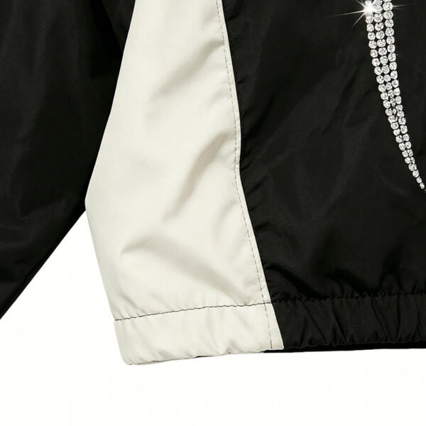 Custom Rhinestone Color-Block Half-Zip Crop Jacket - Style E8D156 - product detail view 8