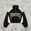 Custom Rhinestone Color-Block Half-Zip Crop Jacket - Style E8D156 - product detail view 10