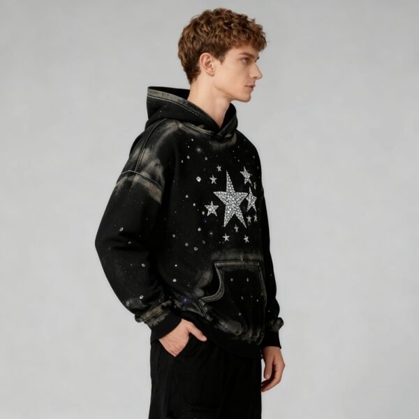 Custom Starfield Rhinestone Panel Pullover Hoodie - Style 2E0F27 - product detail view 5 Custom Starfield Rhinestone Panel Pullover Hoodie - Style 2E0F27 - product detail view 5