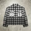 Custom Rhinestone Plaid Button-Up Overshirt - Style 85722D