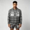 Custom Rhinestone Plaid Button-Up Overshirt - Style 85722D - product detail view 2