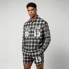 Custom Rhinestone Plaid Button-Up Overshirt - Style 85722D - product detail view 3