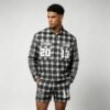 Custom Rhinestone Plaid Button-Up Overshirt - Style 85722D - product detail view 4