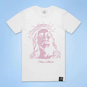 Custom Pink Rhinestone Portrait Graphic T-Shirt - Style 4DD5FB