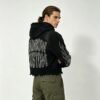 Custom Cropped Rhinestone Skull Raw-Edge Pullover Hoodie - Style 92B928 - product detail view 6